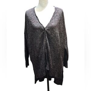 Free People Woman’s Grey Oversized “boyfriend/grandpa” Sweater OS